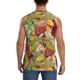 thumbnail image 4 of Lsque Bright Mushrooms Print Men's Cotton Blend Sleeveless Muscle Shirts (S-3XL)- Moisture Wicking, Odor Protection, UPF 30+,XX-Large, 4 of 8