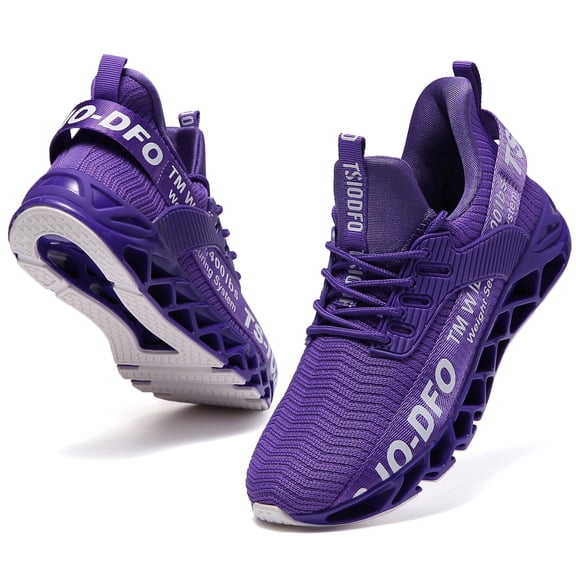Women Shoes Slip on Fashion Sport Running Tennis Athletic Walking Shoes Runner Trail Shoes Purple Size 7