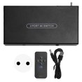 thumbnail image 1 of Conmutador de interfaz Multimedia HD 2,0, salida 3 en 1, conmutador de vídeo 4K 60Hz con Control remoto para consola de juegos, PC, enchufe de 110-240V UE, 1 of 5