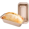 thumbnail image 1 of Loaf Pan Set of 2, Beasea 8.5 x 4.5 Inch Bread Baking Pans Nonstick Bakeware Golden Loaf Baking Pans, Carbon Steel Bread Loaf Pans, 1 of 7