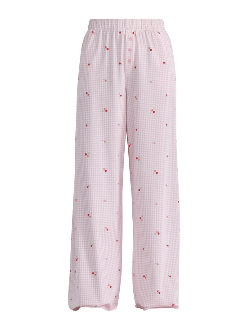 No Boundaries Women's Jersey Sleep Pants, 30” Inseam, Cozy Cotton