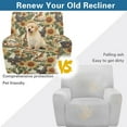 thumbnail image 4 of Xixirimido Rooster Eggs Retro Sunflower Pattern 4 Piece Recliner Chair Cover Stretch Lazy Boy Chair Covers with Pockets Soft Reclining Sofa Slipcovers Furniture Protector with Elastic Bottom, 4 of 8