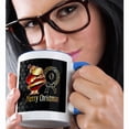 thumbnail image 2 of 3drose, Image of Christmas Santa Claus Monogram- Letter O- Not Foil Embossed, 15oz Two-tone Blue Mug, 2 of 6