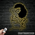 thumbnail image 4 of Craftnamesign Custom Curvy Woman With Afro Hair Metal Wall Art LED Light, 4 of 5