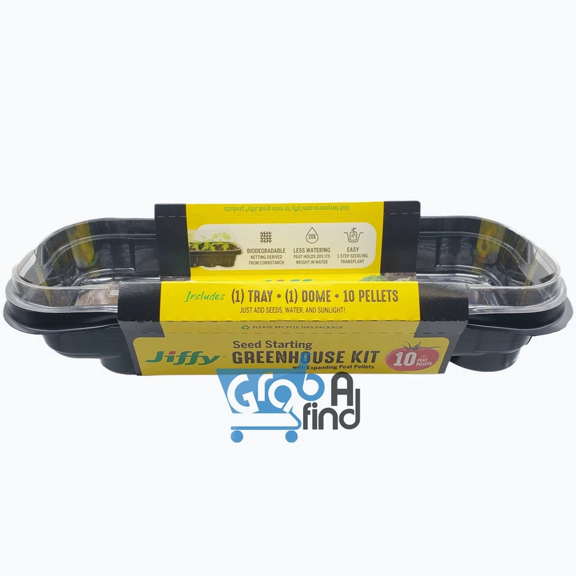 CRESTIN- Jiffy Tray 10 Peat Pellet Seed Starter Greenhouse Kit, 42Mm Pellets Includes Lid
