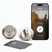 Level Lock Smart Lock - Touch Edition, Keyless Entry Using Touch, a Key Card, or Smartphone. Bluetooth Enabled, Works with Apple HomeKit - Satin Nickel