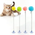 thumbnail image 3 of NIBOLOG Spring-type Cat Teaser with Plush Ball Suction Cup Bottom Wand Toy Cat Stick with Bell Head Entertainments for Indoor Cats, 3 of 8