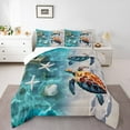 thumbnail image 2 of Erosebridal Coastal Sea Turtle Bedding Sets Queen with Comforter, Summer Beach Duvet Insert, Tropical Ocean Home Decor Ultra Soft 3pcs, 2 of 8