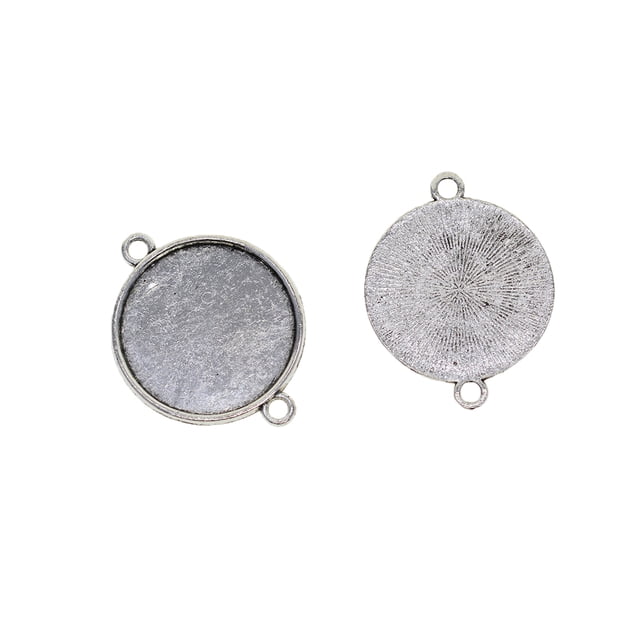 50pcs Ajuste 12-20mm Doble Colgante Camafeo Cabujón Ajuste De Base Para Diy Colgante - 20mm SM SunniMix Joyas Cabochon en blanco