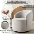 thumbnail image 3 of Ouyessir Swivel Barrel Chair Upholstered Armchair (Set of 1) Velvet-Grey, 3 of 5
