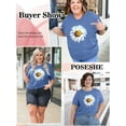 thumbnail image 6 of XCHQRTI Womens Daisy Tshirt Graphic Plus Size Casual Shirt Oversized Short Sleeve Summer Flower Tops, 6 of 8