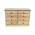 thumbnail image 1 of Commode en Bois 8 Tiroirs Pin Massif Non Fini Grand Commode Entièrement Assemblée, 1 of 5
