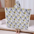 thumbnail image 5 of Cartoon Unicorn Leaf Pattern Hooded Bath Towel，60"x35" for Ages 3 To 12 Kids, Quick Dry Lightweight Soft Microfiber Hood Beach Towel Cover Up for Kids, 5 of 7