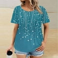 thumbnail image 2 of Mujeres Más Tamaño Manga Corta Tops, Moda Impresión Cuello Redondo, Camiseta Más Tamaño Blusa, 2 of 5