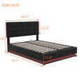 thumbnail image 4 of Harper & Bright Designs Upholstered Full Size Platform Bed with Gas Lift up Storage, LED Lights and USB Charger, PU Tufted Full Bed with Hydraulic Storage System, Black, 4 of 8