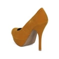 thumbnail image 3 of Qupid Onyx-01X New Women Nubuck Round Toe Platform Stiletto Pump, 3 of 6