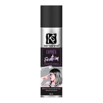 Spray de color temporal Kerashine Exprés Fantasy gris superstar 80 ml