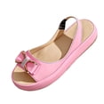 thumbnail image 2 of Samdudou Wedge Sandals for Women Open Toe Slingback Flatform Shoes Elegant Rhinestone Bowknot Embellished Slip On Casual Summer Beach Vacation Everyday Dressy Footwear, 2 of 9