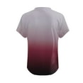 thumbnail image 5 of SMihono Womens Plus Size Ombre T-Shirts V Neck Tops Workout Contrast Gradient Color Basic Tees Raglan Wide Short Sleeve Shirts Summer Fashion Breathable Loose Fit Flowy Casual Blouse Outfits Wine 4, 5 of 5