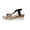 Black, variant on Women's Plus Size Bohemian Woven Wedge Sandals with Rhinestone - Embellished Braided Toe Post, Round - Toe, Non - Slip Rubber Sole, Beach Pool Daily Summer Dress Shoes
