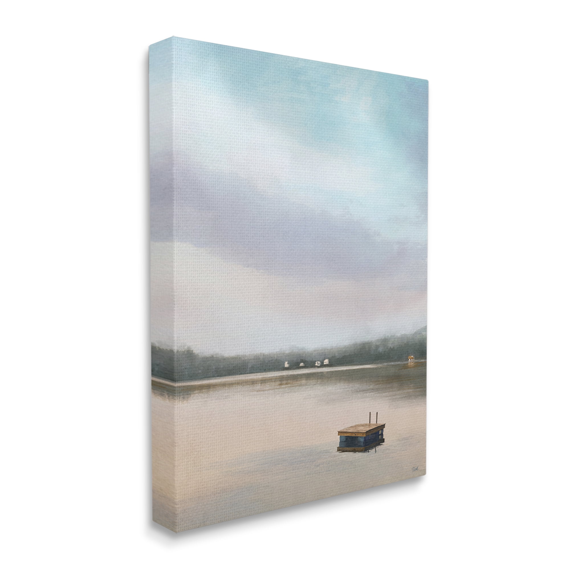 Stupell Industries Lone Floating Dock Serene Lake View Pastel Sky Painting Gallery Wrapped Canvas Print Wall Art, Design by Amy Hall