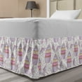 thumbnail image 1 of Doodle Bed Skirt, Rainbow Cupcakes and Buttercreams Small Umbrellas Pattern Delicious Desserts, Elastic Bedskirt Dust Ruffle Wrap Around for Bedding Decor, 4 Sizes, Multicolor, by Ambesonne, 1 of 2