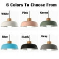 thumbnail image 2 of Wood Metal Pendant Light Fixtures for Over Kitchen Island, Colorful Simple Retro Pendant Lighting for Dining Room Table, Farmhouse Rustic Hanging Lamp, Industrial Nordic Ceiling Chandelier, 2 of 7