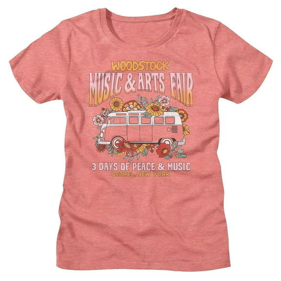 Woodstock Floral Hippie Van Women's T Shirt (L)