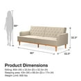 Mr. Kate Stella Vintage Convertible Sofa Bed Futon, Tan Linen