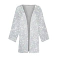 thumbnail image 5 of Sakmal Cover-Up Coats for Women Plus Size Silver Elbow-Length Loose Fit Flowy Glitter Cardigan Ladies Jackets, 5 of 5