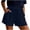 Navy, variant on Admvng Wonens Shorts Casual Summer Loose Drawstring Comfortable Cotton Yoga Stretchy Work Short Pants With Pocket Size S-2XL