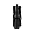 thumbnail image 2 of BLISSFUL STEP Women's Round Toe Zip Block High Heels Ankle Boots Black 6, 2 of 7