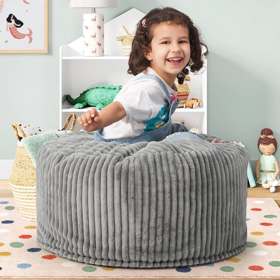 Bean Bag Chairs 2.5FT Bean Bag Chair with Memory Foam Filled & Living Room, Bedroom(Grey)
