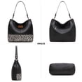 thumbnail image 5 of Wrangler Hobo Bags for Women Vegan Leather Top Handle Shoulder Purses and Handbags, Leopard Black, 5 of 8