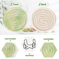 thumbnail image 4 of Haosy Set of 6 Drink Woven Coaster with Holder Heat Resistant Non-Slip Bar Coasters 4 Inches Light Green Soft Pastel Watercolor, 4 of 7
