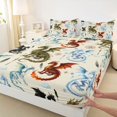 thumbnail image 4 of Homewish Wild Dragon Bed Sheets,Vintage Animals Full Size Sheets,Beige,4 Pieces,1 Flat Sheet, 1 Fitted Sheet and 2 Pillowcases, 4 of 6