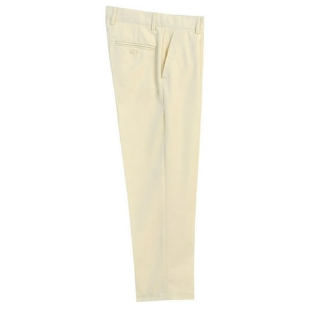Boys Ivory Flat Front Formal Special Occasion Dress Pants 8-18