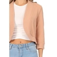 thumbnail image 5 of Women's Casual 3/4 Sleeve Bolero Open Front Cardigan Jacket Work Office Blazer, 5 of 6