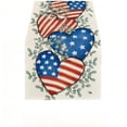 thumbnail image 2 of Patriotic American Flag Heart Print Table Runner,Independence Day Memorial Day Red White Blue Farmhouse Table Linens for Kitchen,Dining Room,Holiday Party Decor, 2 of 6