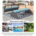 thumbnail image 4 of Convertible Outdoor Loveseat with Table, 4-in-1 HDPE Rattan Patio Furniture Set for Gardens and Lawns, Blue, 4 of 9