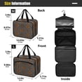 thumbnail image 3 of Travel Hanging Toiletry Bag with 4 Zipped Compartments Waterproof Makeup Accessories Spacious Cosmetic Bag Ancient Art Shapes Medium, 3 of 9