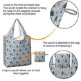 thumbnail image 4 of 5 Pack Foldable Shopping Bag,Light Blue Christmas Tree Pattern Reusable Grocery Bags with Pockets,Large Reusable Tote Bags with Handles Waterproof & Lightweight, 4 of 6