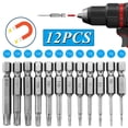 thumbnail image 3 of 12PCS Steel Tamper Proof Security Drill Bit Set Torx Screwdriver Flat Head 1/4" Hex, 3 of 15