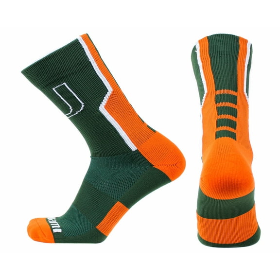 Miami Hurricanes Green Sport Sock - Donegal Bay - Unisex - One Size - Crew