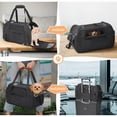 thumbnail image 3 of Pet Carrier Backpack, Holds up to 11 lbs, Travel Bag & Soft-Sided Crate for Small Dogs & Cats, Expandable with 5-Side Ventilation, Removable Pad & Luggage Strap, Gray，17"×9"×11", 3 of 10