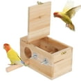 thumbnail image 3 of Prevent Birds from Escaping from Above Bird Breeding Box, Natural Fir Material Not Easy to Damage Wood Breeding Box, Gardens for Home Small Pets Birds, 3 of 7