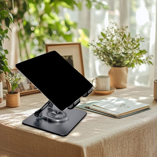 ONFD Rotating Stand For Laptop Adjustable Laptop Stand With 360 Rotating Base Ergonimic Foldable Laptops For Desk Stable Base Holder For Tablets Laptops