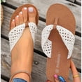 thumbnail image 6 of IEMIEMIEM Women's Crochet Lace Flip Flops 2026 Boho Comfortable Thong Sandals with Flat Sole for Summer Beach Wear Beige 10 Wide, 6 of 8