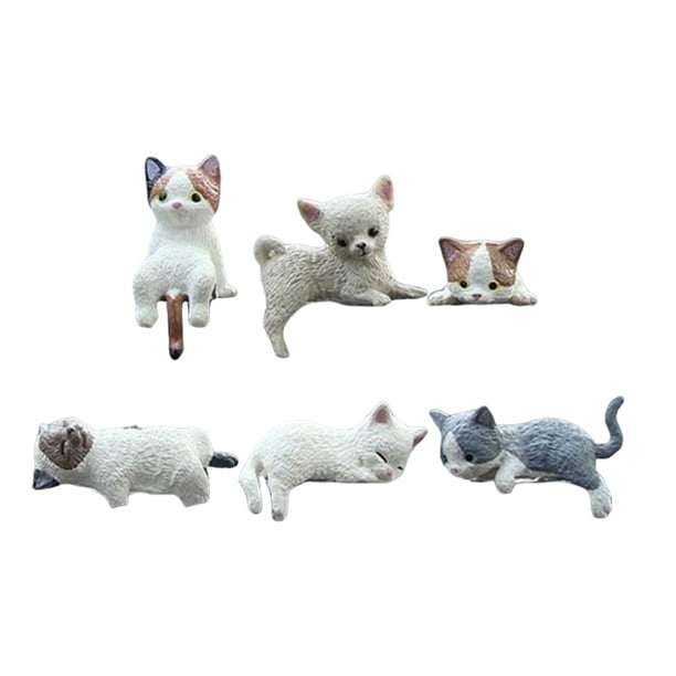 Figuras de gatito durmiendo para decoración de salpicadero de coche, diseño de gato, para parabrisas y consola, bonitos adornos de PVC, accesorio seguro y adorable para el interior del coche.