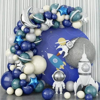 UTOPP 12 in Dark Light Blue and White Balloons Foil Star Hanging